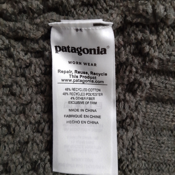 Patagonia Off Coutry Chunky Knit Cardigan Sweater Large Green - Picture 5 of 7